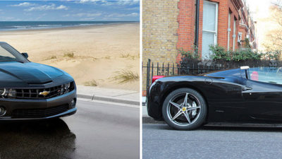 Camaro cab 2011 et Ferrari 458 Spyder