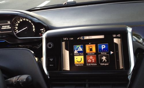 L'écran d'applications du Peugeot Connect Apps